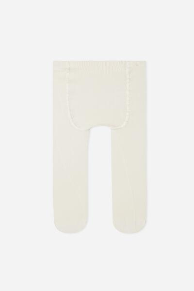 White Eco Cotton Tights, Kids Baby, , large image number 1