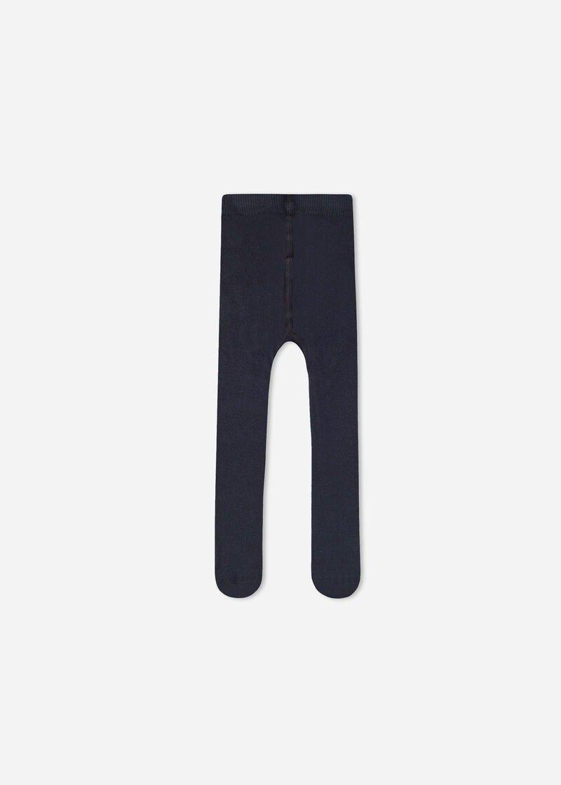 Black Eco Cashmere Tights, Baby, , large image number 0