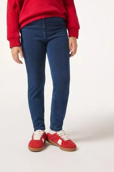 Blue Denim Thermal Leggings, Kids Girls, Blue Denim, medium