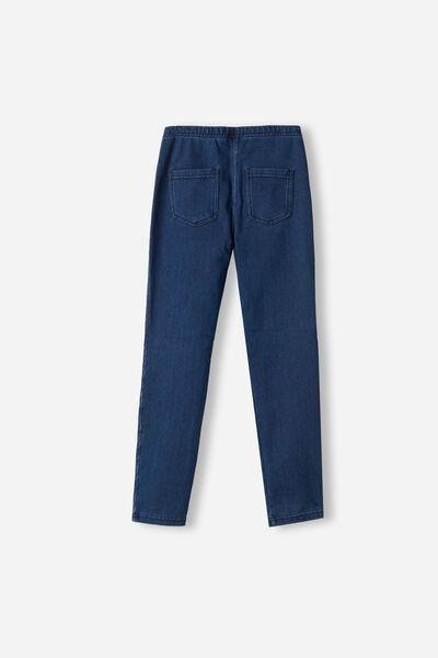 Blue Denim Thermal Leggings, Kids Girls, , large image number 5