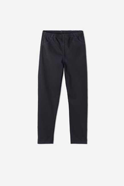 Black Thermal Denim Leggings, Kids Girls, , large image number 0