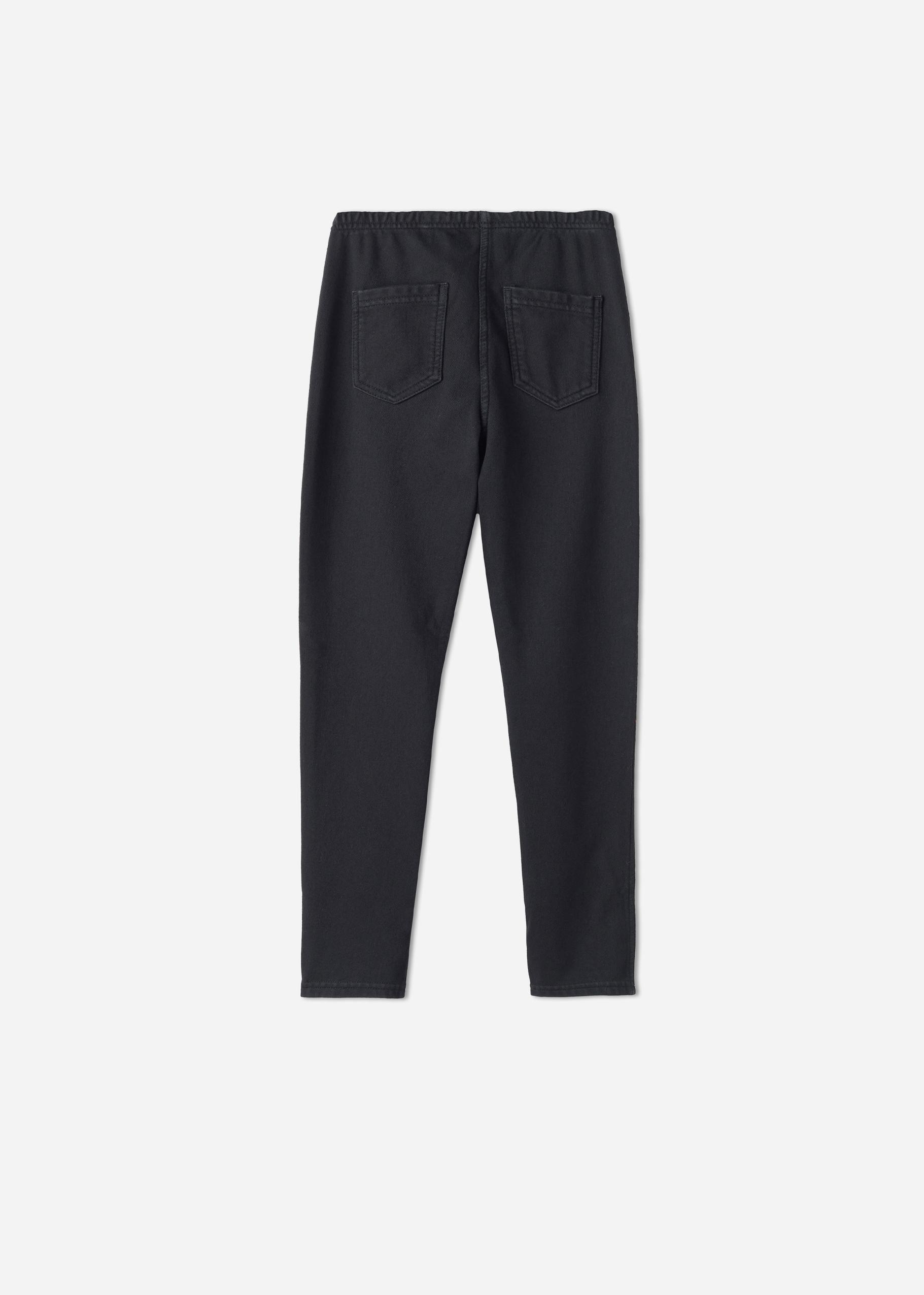 Black Thermal Denim Leggings, Kids Girls, , large image number 1