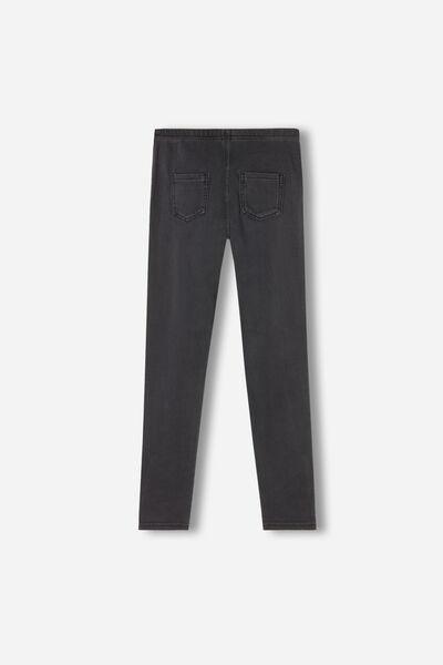 Grey Denim Leggings Jeans Basic, Kids Girls, , large image number 2