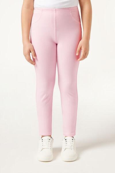Pink Denim Sports Pants, Kids Unisex, , large image number 1