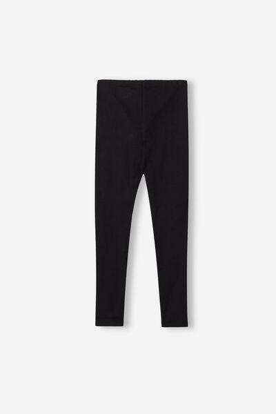 Black Thermal Leggings, Kids Girls, , large image number 1