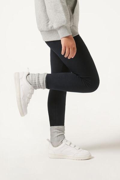 Blue Thermal Leggings, Kids Girls, , large image number 0