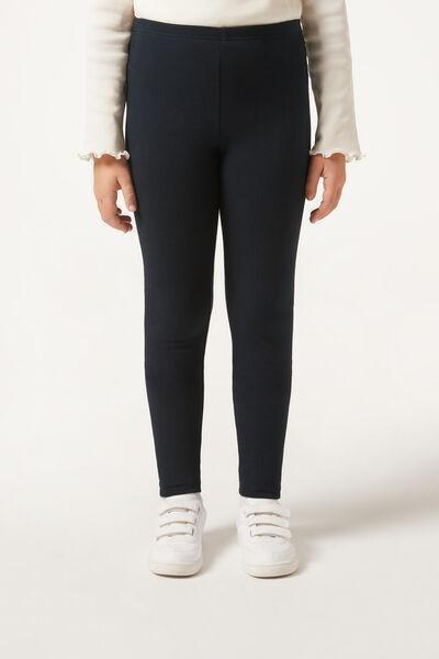 Blue Thermal Leggings, Kids Girls, Intense Blue, large image number 0