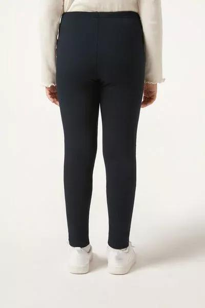 Blue Thermal Leggings, Kids Girls, Intense Blue, large image number 2