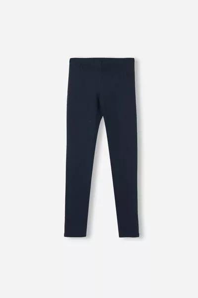 Blue Thermal Leggings, Kids Girls, Intense Blue, large image number 4