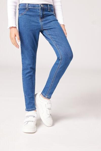 Blue Soft Touch Skinny Leggings, Kids Girls, Blue Denim, medium