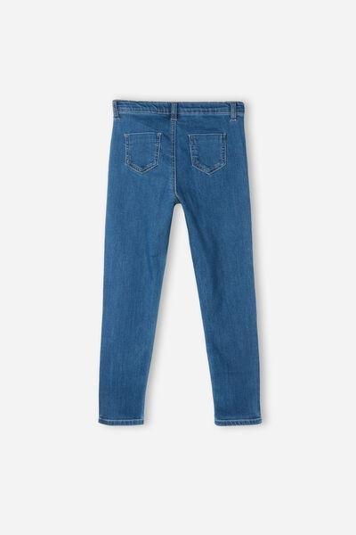 Blue Soft Touch Skinny Leggings, Kids Girls, , large image number 3