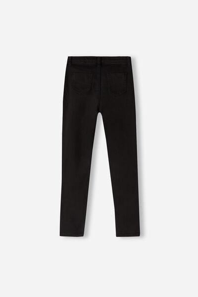 Black Soft Touch Skinny Leggings, Kids Girls, , large image number 3