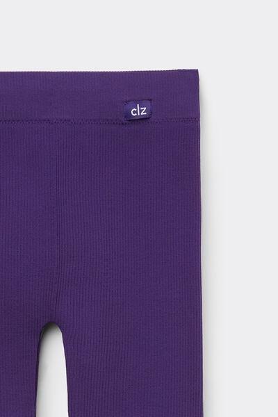 Purple Ribbed Leggings, Kids Girls, , large image number 3