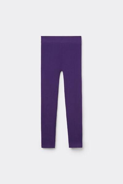 Purple Ribbed Leggings, Kids Girls, , large image number 4
