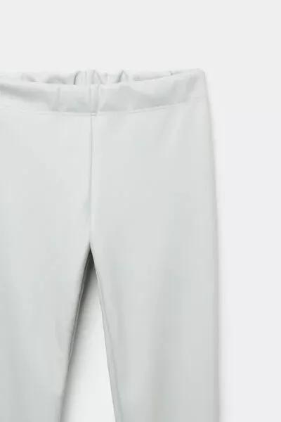 Grey Leather Effect Thermal Leggings, Kids Girls, 5501_041F, large image number 4