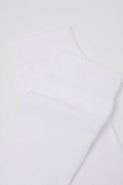 White Breathable Long Cotton Socks, Kids Unisex, White, medium