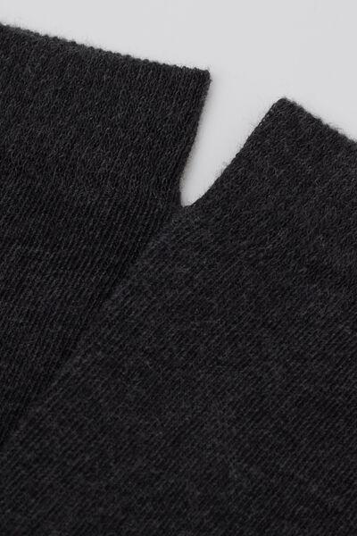 Grey Breathable Cotton Long Socks, Kids Unisex, Grey Blend, medium