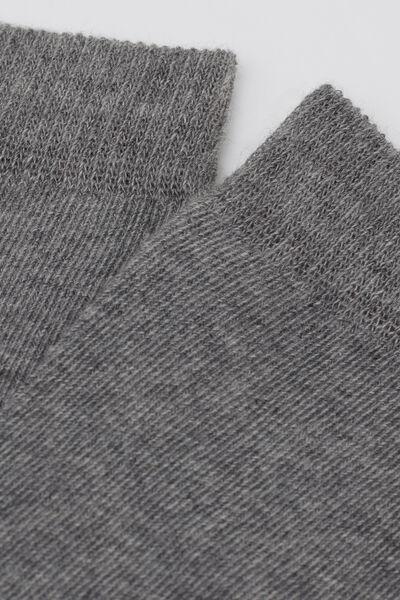 Grey Breathable Cotton Long Socks, Kids Unisex, Grey Blend, medium