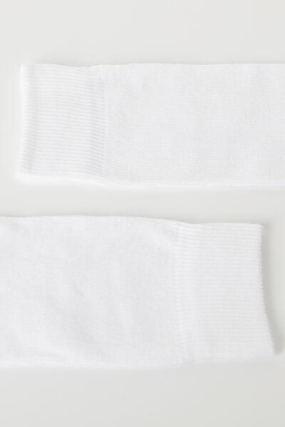 White Breathable Cotton Long Socks, Kids Girls, White, medium