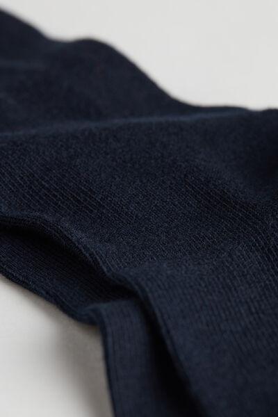 Blue Breathable Cotton Long Socks, Kids Girls, Blue, medium