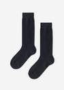 Charcoal Grey Blend Breathable Cotton Long Socks, Kids Girl