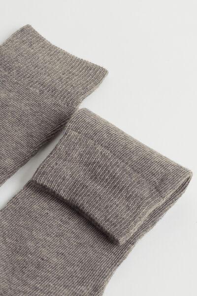 مزيج رمادي جوارب طويلة من القطن المسامي ، بناتي, Grey Blend, large image number 2