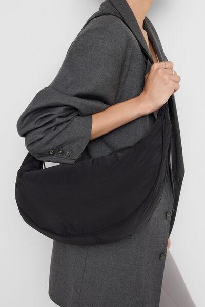 Black Half Moon Crossbody Bag, Black, large image number 3