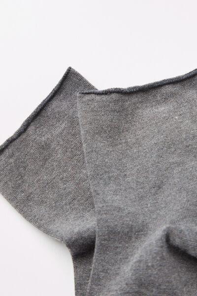 Grey Cuffless Short Socks, , large image number 1