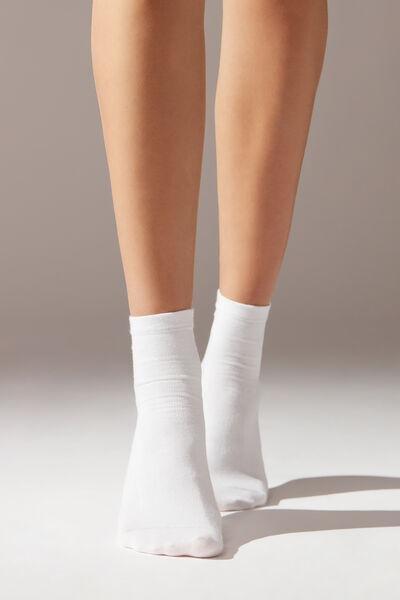 White Trim Detail Short Socks, , large image number 1