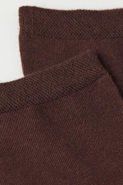 Brown Trim Detail Short Socks, , large image number 1