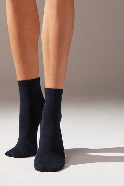 Blue Trim Detail Short Socks, , large image number 0