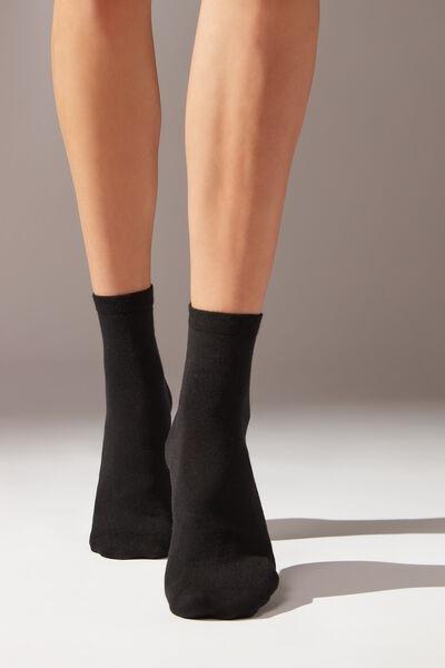 Black Trim Detail Short Socks, , large image number 1