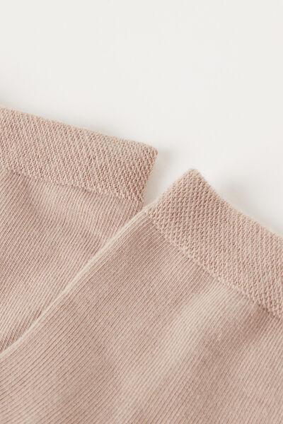 Beige Trim Detail Short Socks, 5501_154D, large image number 1