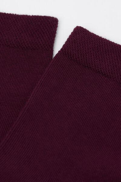 Burgundy Trim Detail Short Socks, , large image number 1