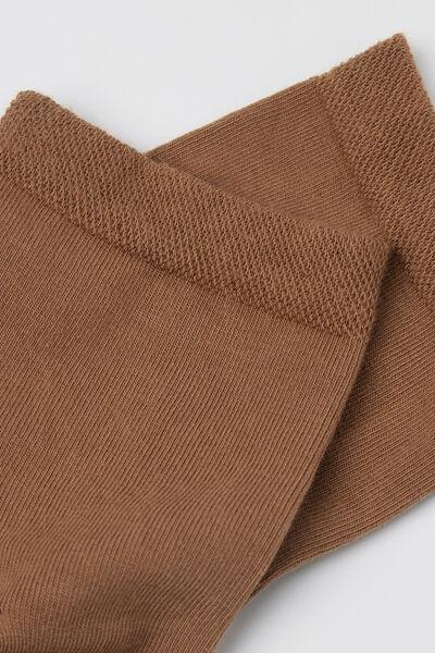 Beige Trim Detail Short Socks, , large image number 1