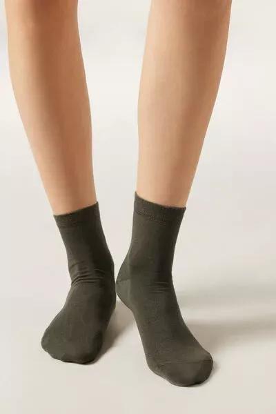 Green Trim Detail Short Socks, 5501_607D, medium