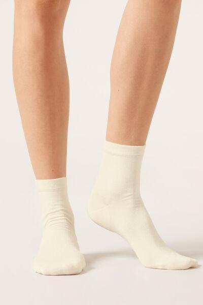 White Trim Detailed Short Socks, , large image number 1