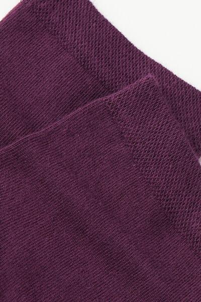 Purple Trim Detail Short Socks, , large image number 1