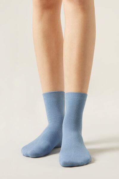 Blue Trim Detail Short Socks, , large image number 0