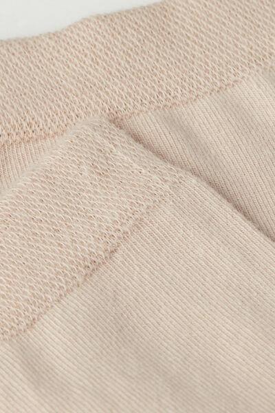 Beige Trim Detail Short Socks, , large image number 1