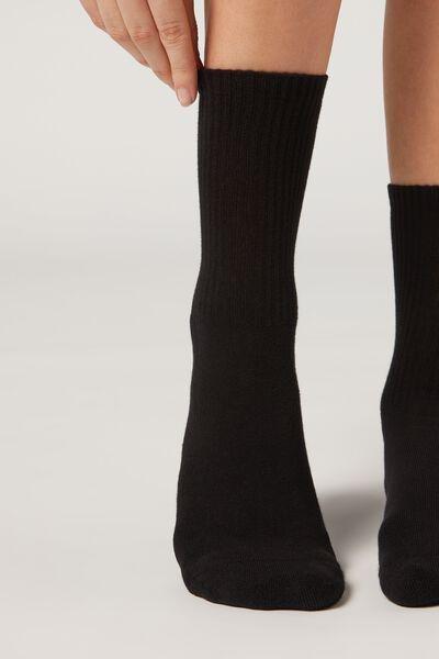 Black Short Sport Socks, Women - One-Size, , large image number 0