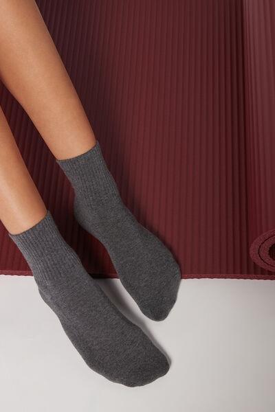 Calzedonia - Mid Grey Blend Short Sport Socks, Women - One-Size