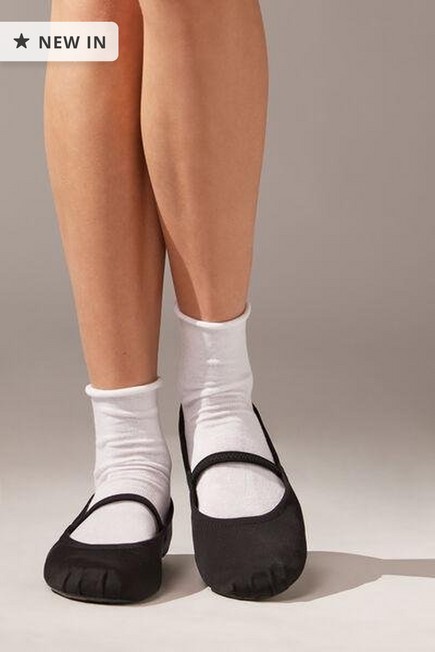 Calzedonia - WHITE Seamless Short Socks with Linen