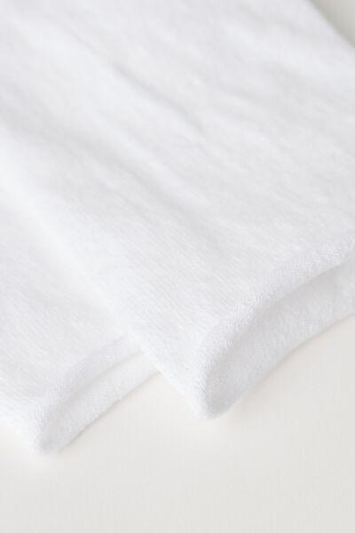 White Seamless Short Socks, White, medium