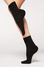 Black Sport Cashmere Short Socks ,Women