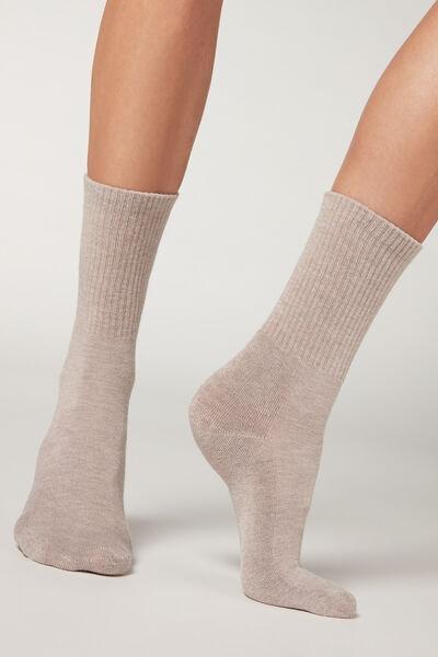 Biege Sport Cashmere Short Socks, Natural Sand Blend, large image number 0
