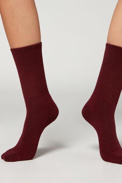 Red Sport Cashmere Short Socks, , large image number 0