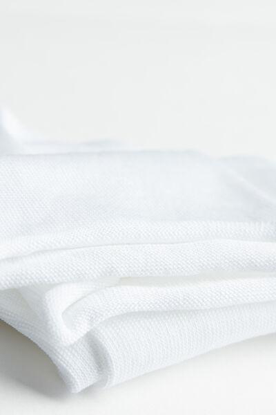 White Raw Cut Short Socks, White, large image number 1