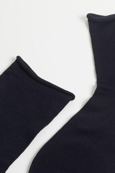 Calzedonia - Navy Short Lisle Socks With Raw Cut Cuffs