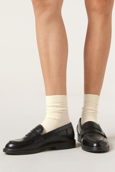 Cream Cashmere Short Socks, , large image number 0
